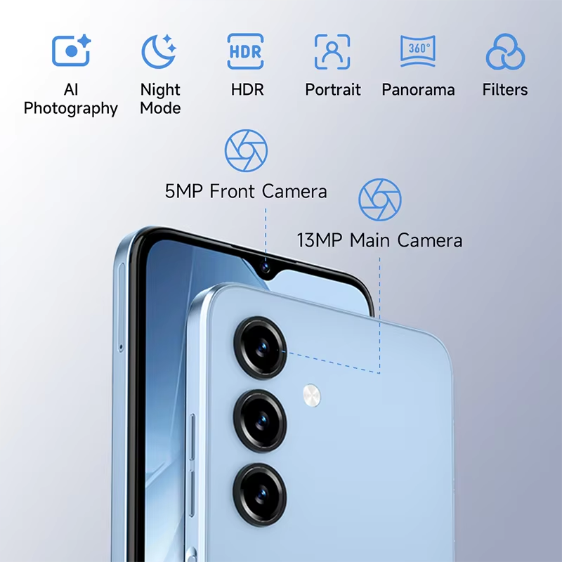 LAGENIO A10 4G Smartphone – 6.5” HD Display, 12GB RAM 64GB Storage, 5150mAh Battery, Android 15 Dual SIM Phone