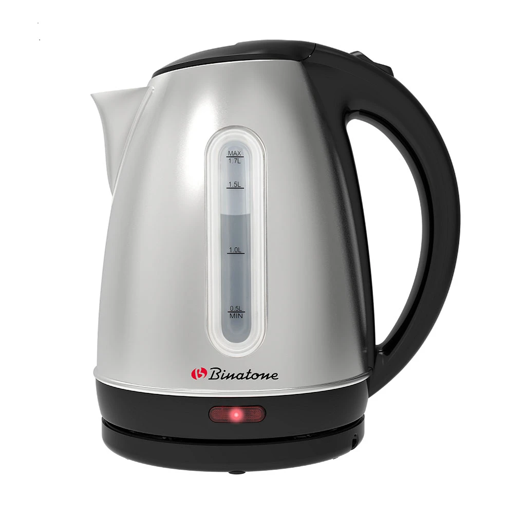 Binatone 1.7L Stainless Steel Electric Kettle CEJ-1725 – Durable Auto-Stop Cordless Water Jug