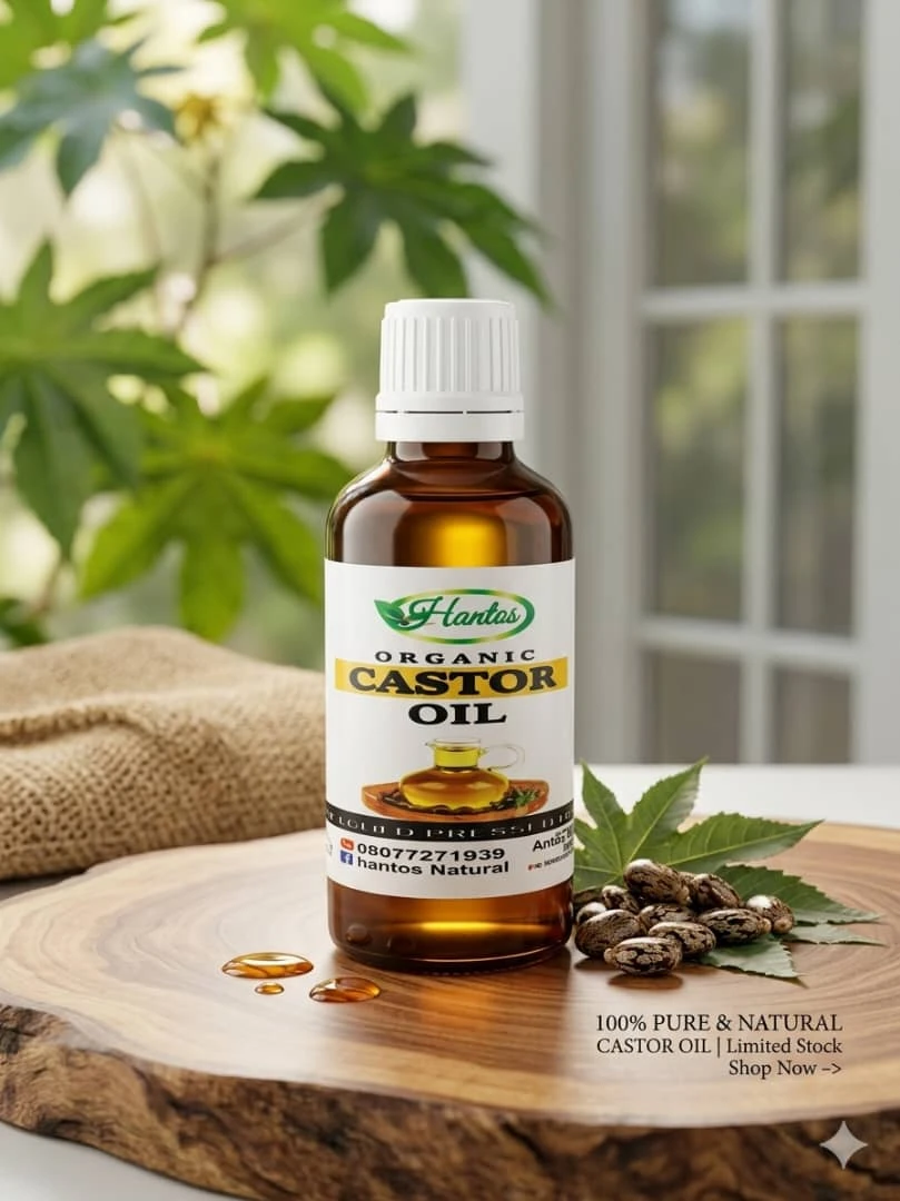 Hantos Pure Castor Oil – For Hair Growth, Beard Care & Glowing Skin