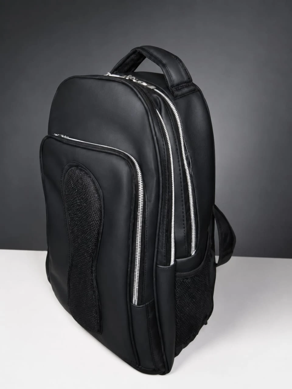 Premium Waterproof Leather Laptop Backpack with Triple Zipper