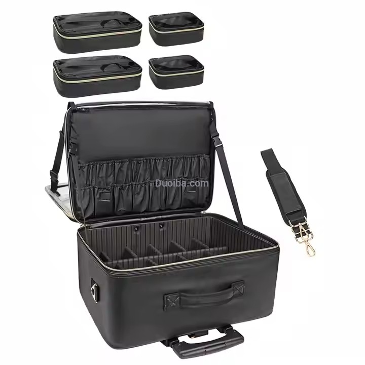 Professional Rolling Makeup Case & Organizer - Extra Large Capacity for Artists